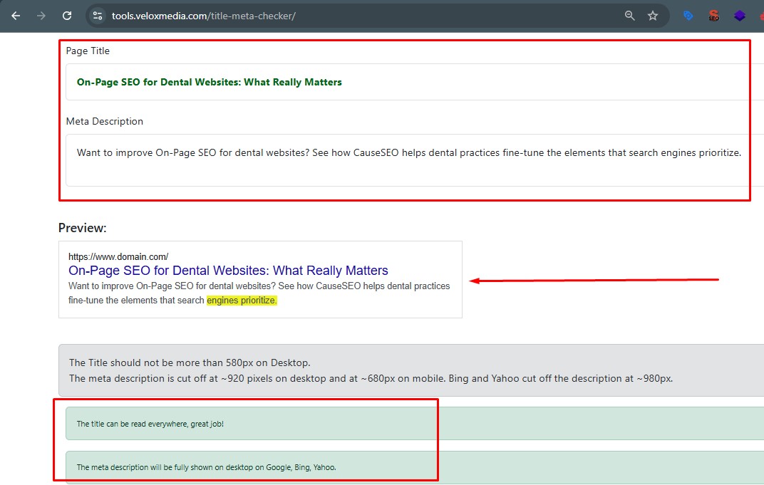 SEO for Dental Websites