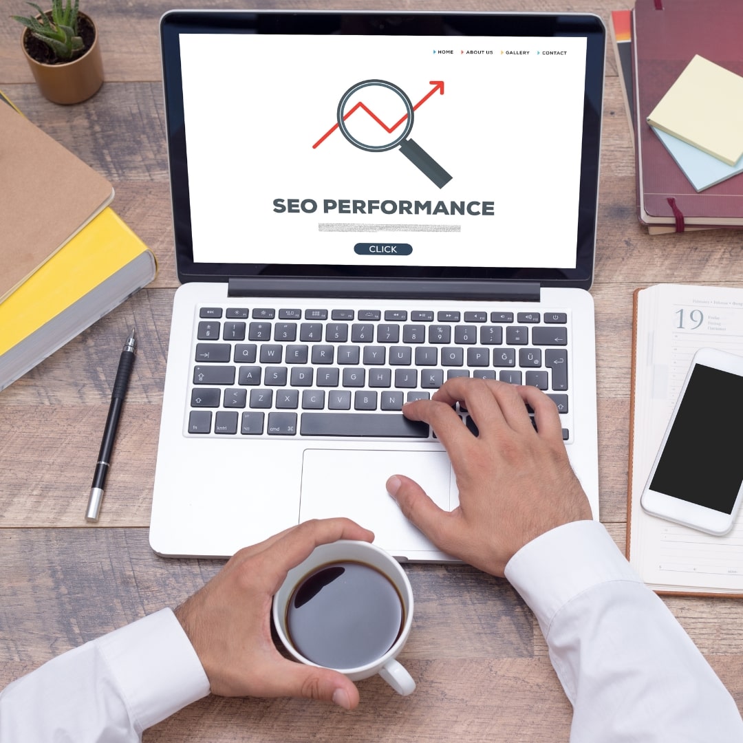UX in Dental SEO Marketing with SEO performance metrics shown on a laptop.