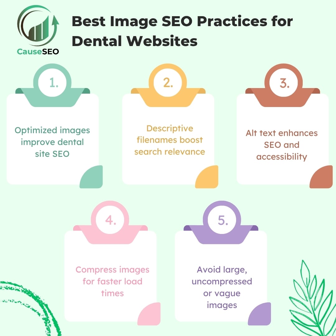 Image SEO Practices for Dental Websites explained with five key strategies to improve dental site image optimization.